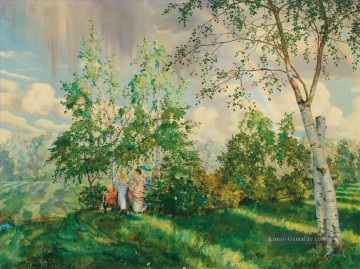 der Regenbogen Konstantin Somov Landschaft Ölgemälde